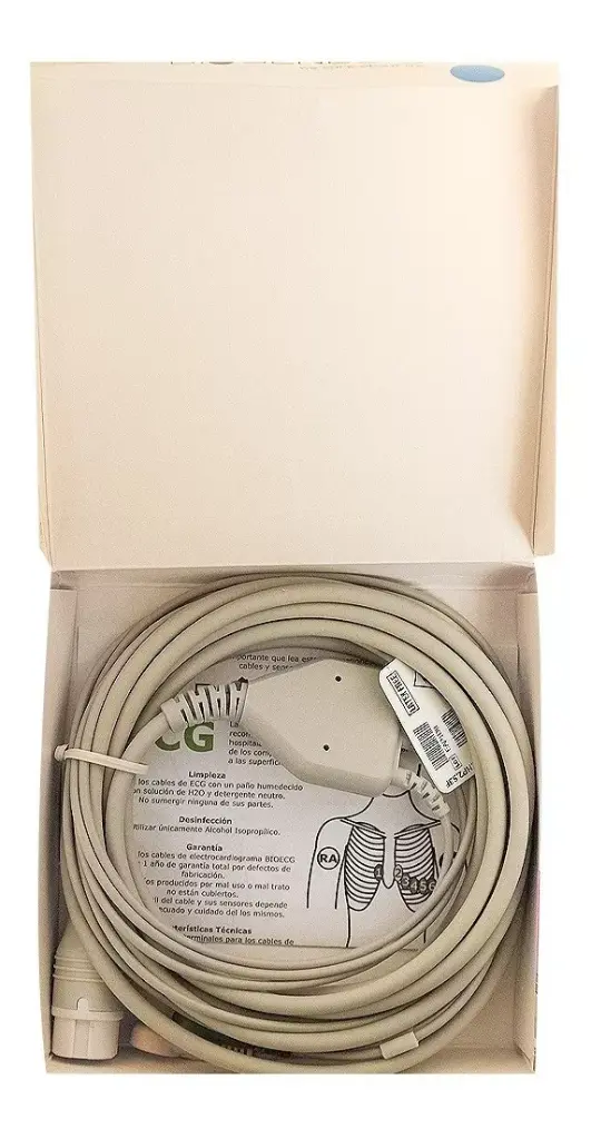 CABLE ECG DE 3 DERIVACIONES TIPO SNAP COMPATIBLE PHILIPS/HP BIOECG.HP2.S3F 