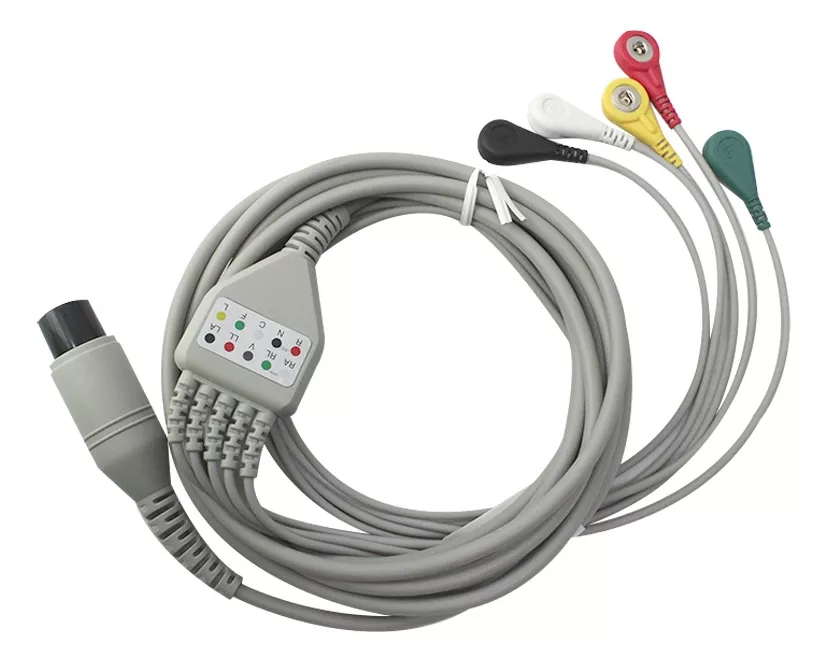 Cable Ecg De 5 Derivaciones Tipo Snap P/ Monitor Bci