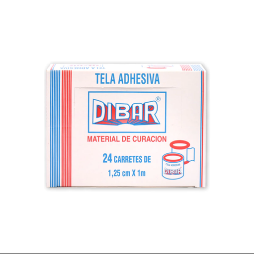 TELA ADHESIVA, CAJA CON 12 CARRETES MARCA: DIBAR, MEDIDAS: 1,25 CM X 1 M