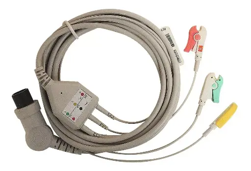 [07502308296268] CABLE P/ ECG TIPO PINZA DE 3 DERIVACIONES COMPATIBLE MORIYA BIOECG.BC.C3D
