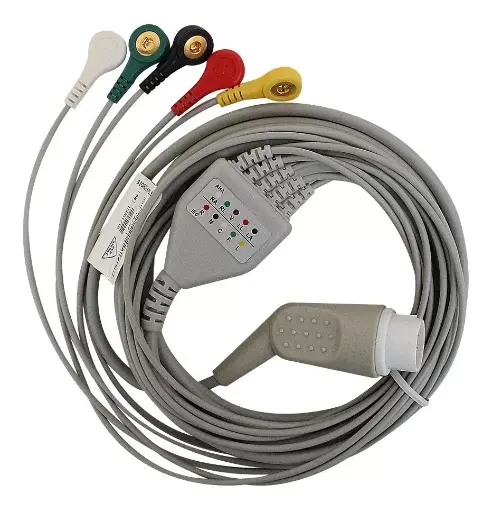 [07502308296794] Cable Ecg De 5 Derivaciones Tipo Snap Compatible Philips/hp