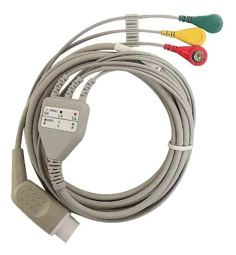 [07502308297074] Cable Ecg De 3 Derivaciones Tipo Snap Compatible Philips/hp
