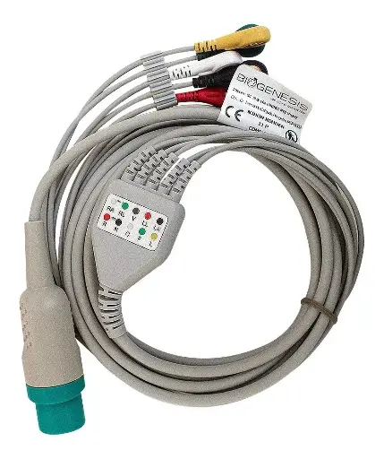 [07502308297265] Cable Ecg 5 Derivaciones Tipo Clip Compatible Nihon Kohden