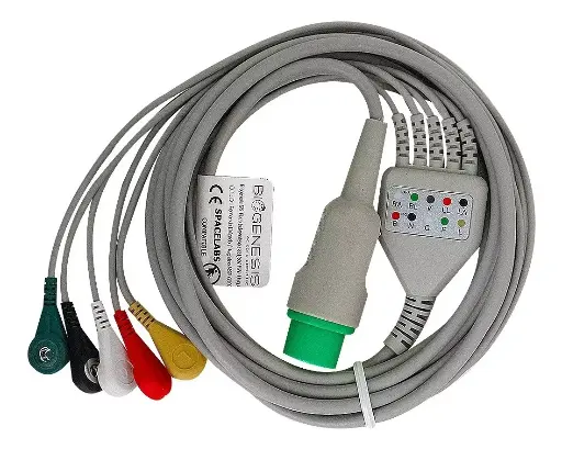 [07502308297555] Cable Ecg De 5 Derivaciones Tipo Snap Compatible Spacelabs