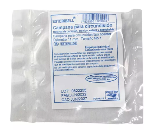 [P7195] CAMPANA PARA CIRCUNCISIÓN TIPO HOLLISTER 11 MM DE DIÁMETRO 