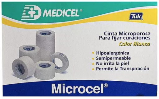 [07502313381836] CINTA MICROPOROSA COLOR BLANCA 5 CM X 10 CM (6PZ) 